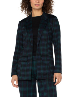 (取寄) リバプールロサンゼルス レディース プレイド ニット ジャカード ボーイフレンズ ブレーザー Liverpool Los Angeles women Plaid Knit Jacquard Boyfriend Blazer Black Watch Plaid Women's Liverpool Los Angeles Plaid Knit Jacquard Boyfriend Blazer
