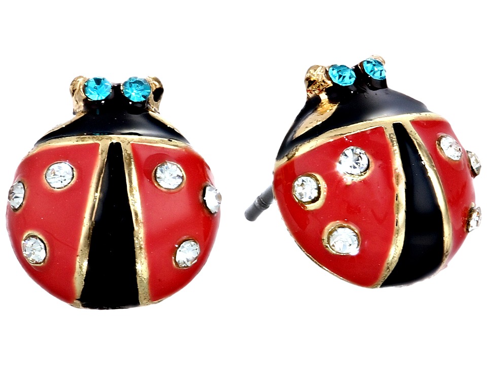Betsey Johnson - Ladybug Studs (Black/Red) Earring