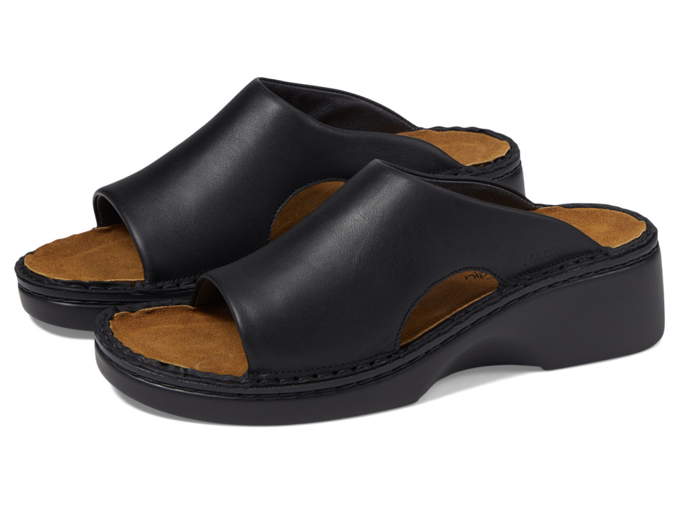 Naot - Rome (Black Matte Leather) Womens Slip on  Shoes