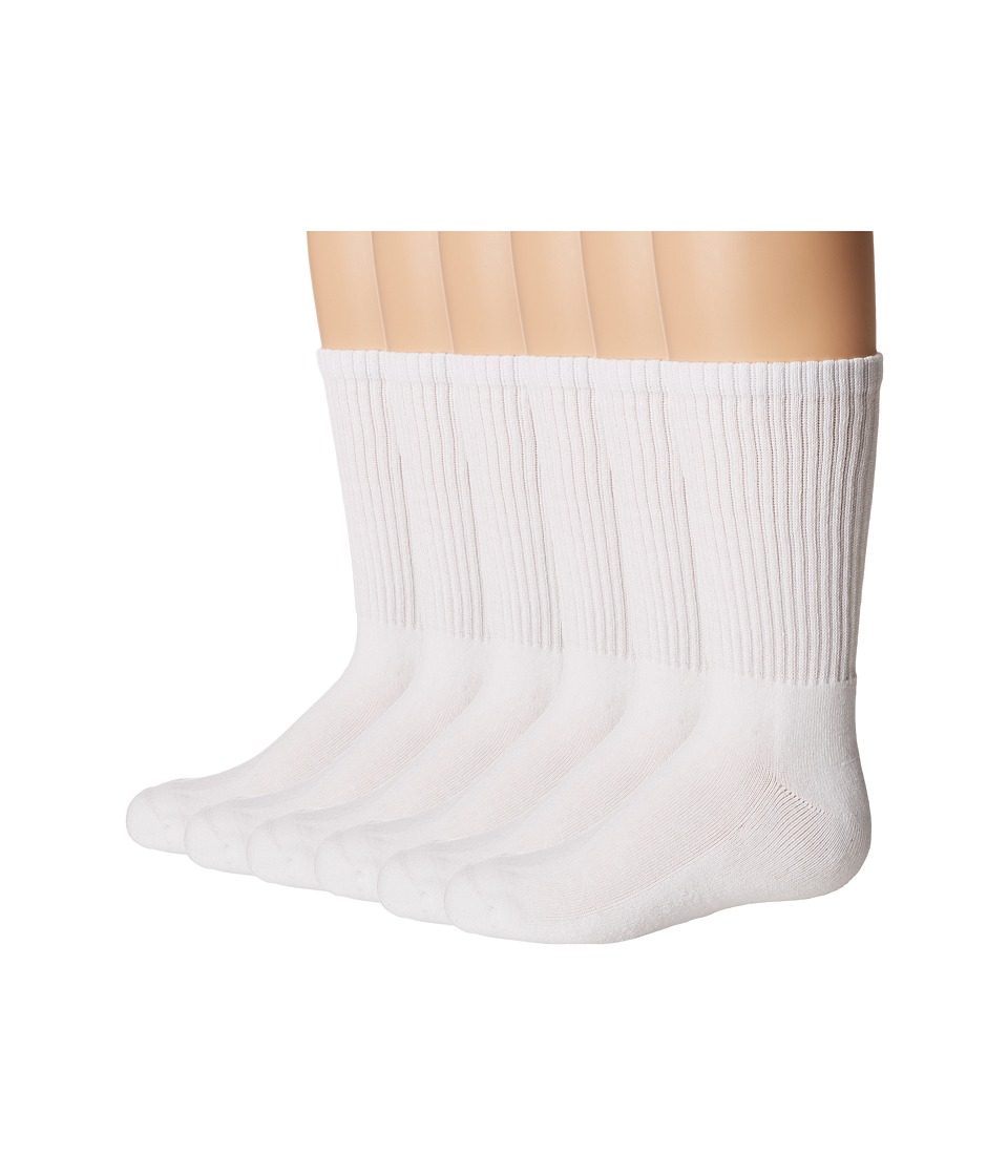 Jefferies Socks - Seamless Sport Crew Half Cushion 6 Pack (Infant/Toddler/Little Kid/Big Kid/Adult) (White) Boys Shoes
