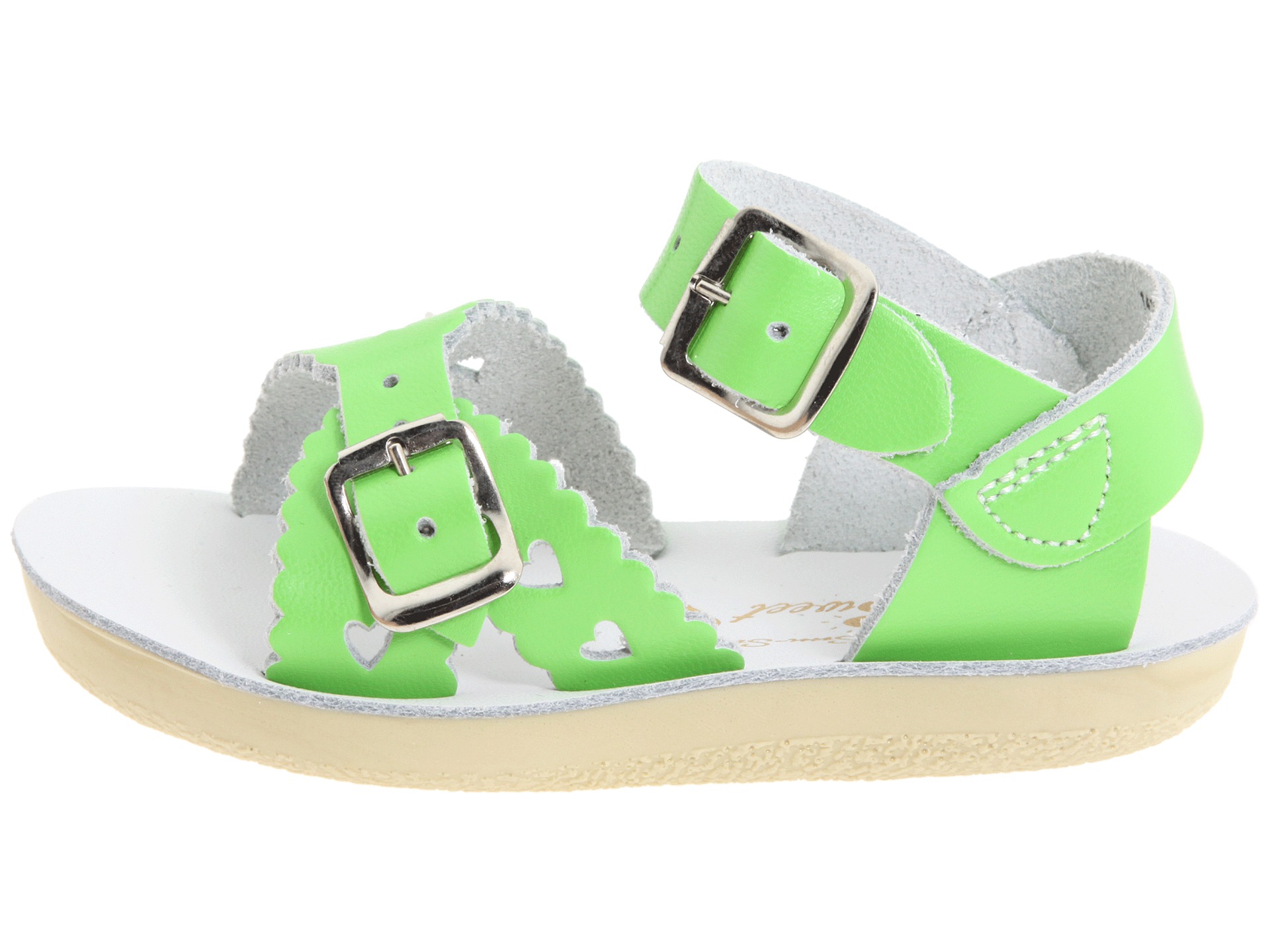Salt Water Sandal by Hoy Shoes Sun San   Sweetheart (Toddler/Little Kid) Lime Green