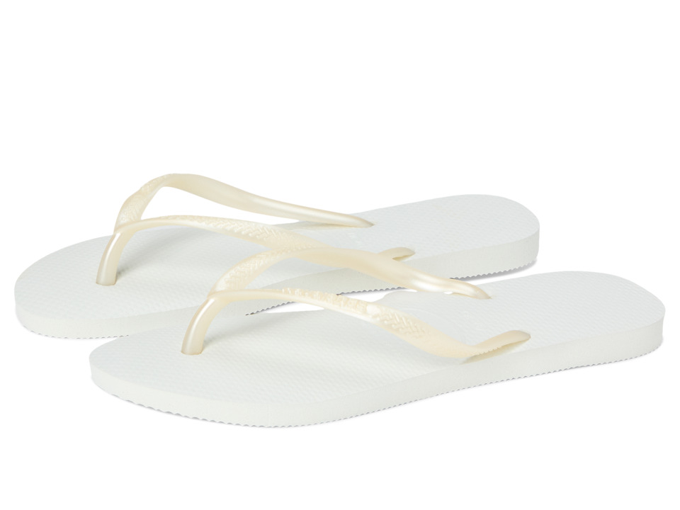 Havaianas Slim Flip Flops (White) Sandals