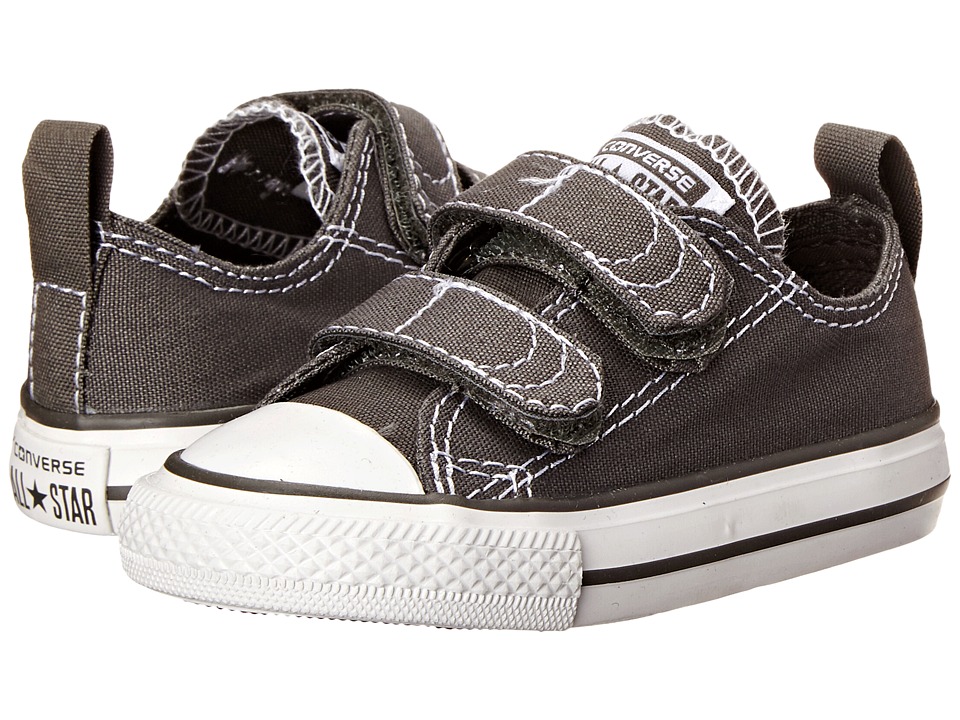 Converse Kids - Chuck Taylor(r) 2V Ox (Infant/Toddler) (Charcoal/White) Kids Shoes